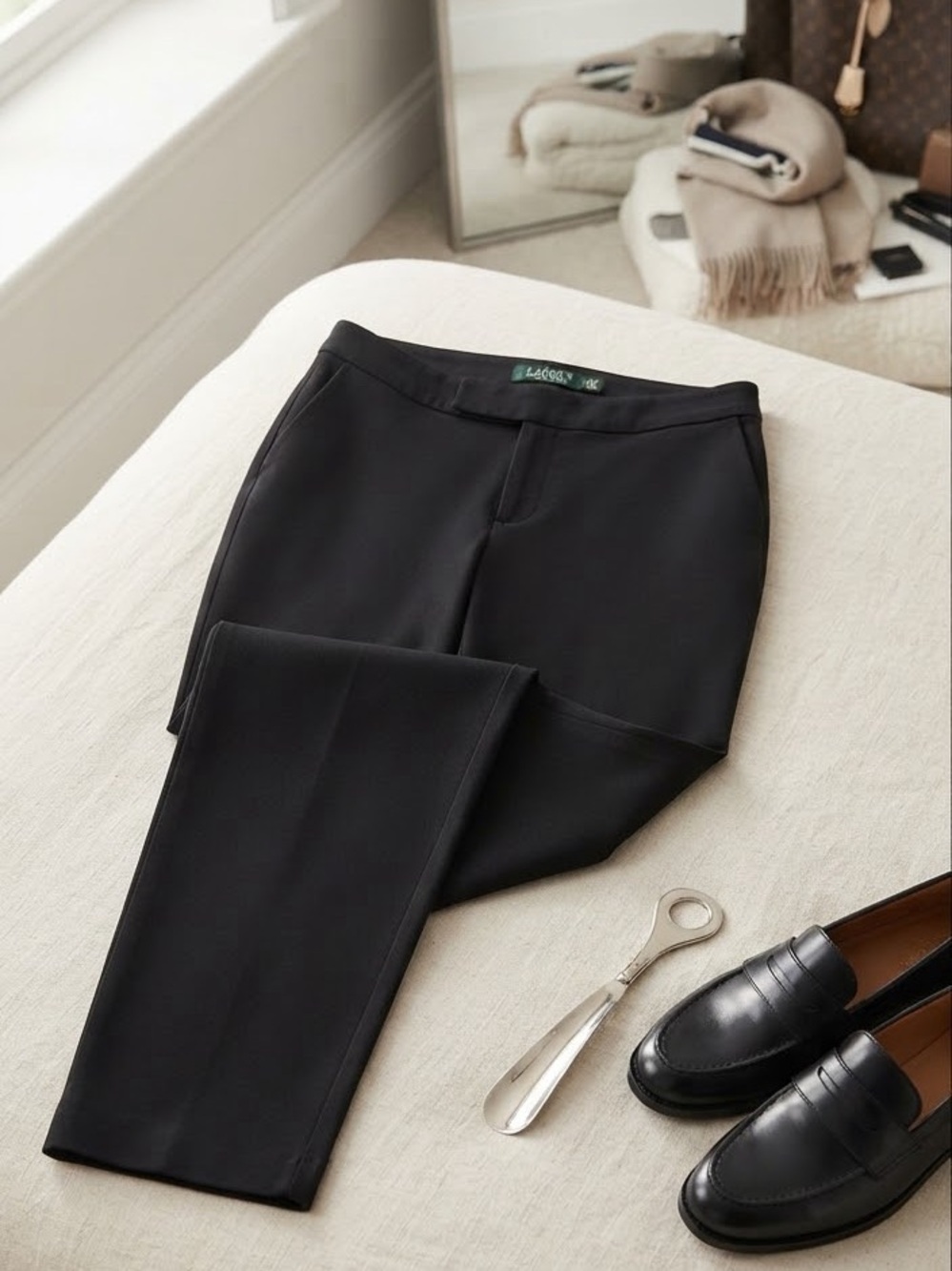 Lauren Ralph Lauren Black Cropped Slim Trousers 6